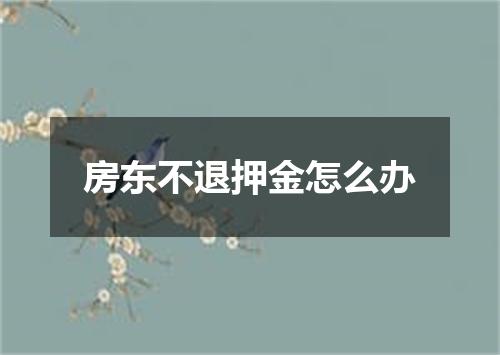 房东不退押金怎么办