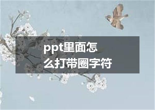 ppt里面怎么打带圈字符