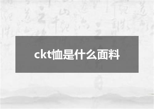 ckt恤是什么面料