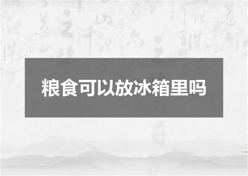 粮食可以放冰箱里吗