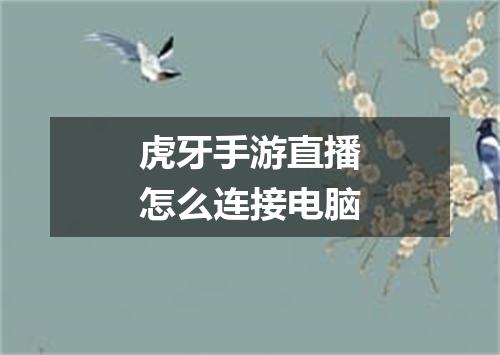 虎牙手游直播怎么连接电脑