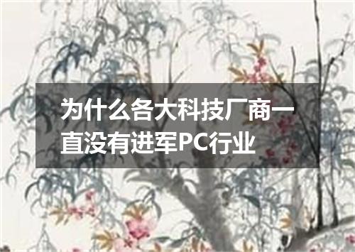 为什么各大科技厂商一直没有进军PC行业
