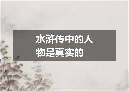 水浒传中的人物是真实的