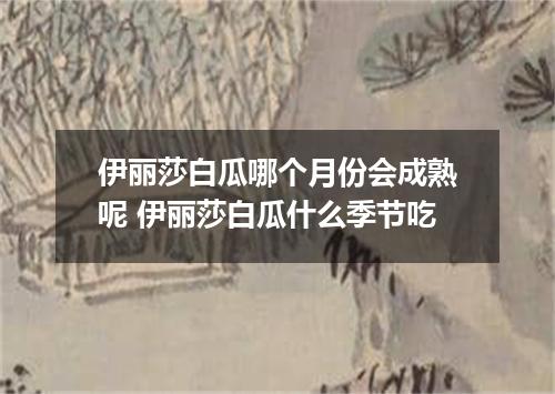 伊丽莎白瓜哪个月份会成熟呢 伊丽莎白瓜什么季节吃