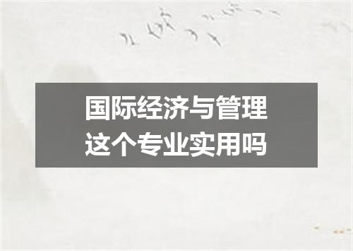 国际经济与管理这个专业实用吗