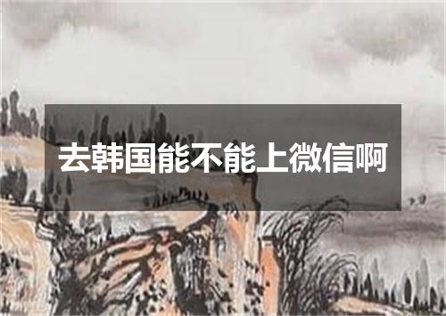 去韩国能不能上微信啊
