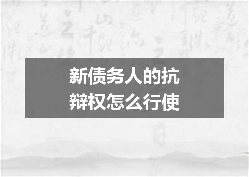 新债务人的抗辩权怎么行使