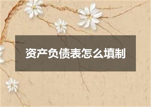 资产负债表怎么填制