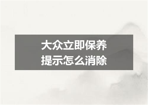 大众立即保养提示怎么消除