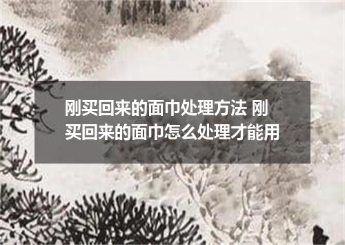 刚买回来的面巾处理方法 刚买回来的面巾怎么处理才能用