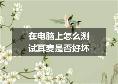 在电脑上怎么测试耳麦是否好坏