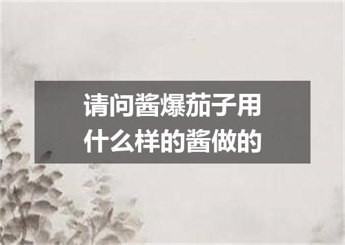 请问酱爆茄子用什么样的酱做的