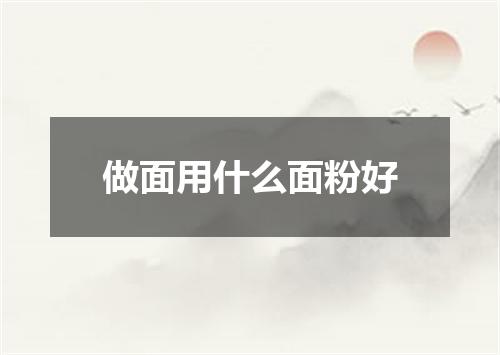 做面用什么面粉好