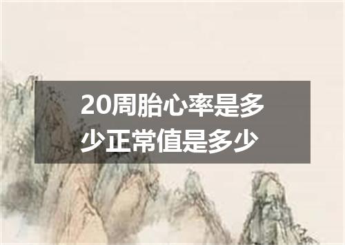 20周胎心率是多少正常值是多少