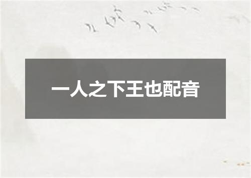 一人之下王也配音