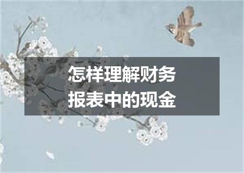 怎样理解财务报表中的现金