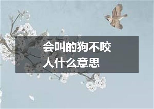 会叫的狗不咬人什么意思