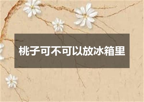 桃子可不可以放冰箱里