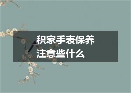 积家手表保养注意些什么
