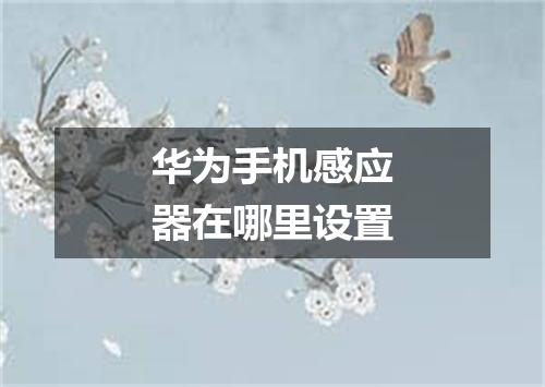 华为手机感应器在哪里设置