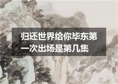 归还世界给你毕东第一次出场是第几集