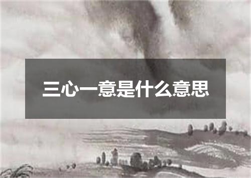 三心一意是什么意思