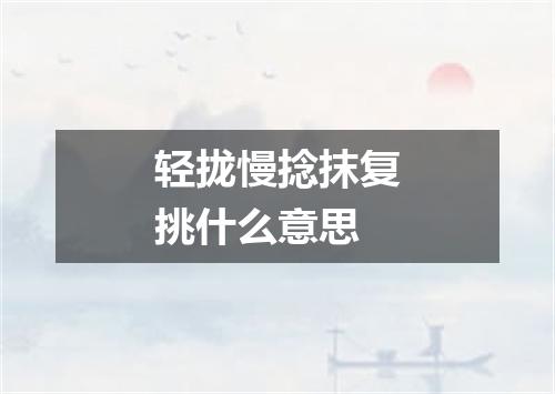 轻拢慢捻抹复挑什么意思