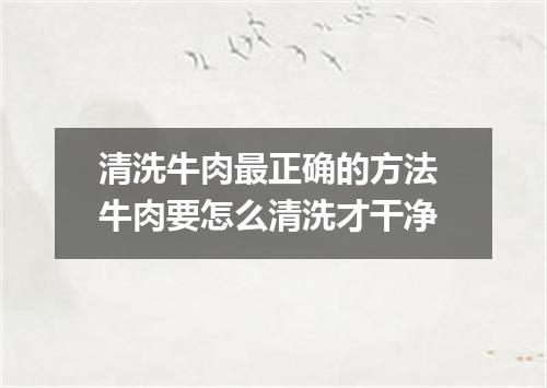 清洗牛肉最正确的方法 牛肉要怎么清洗才干净