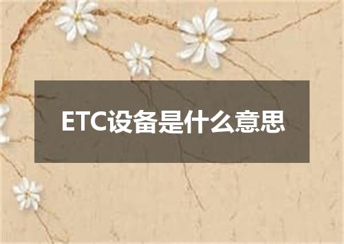 ETC设备是什么意思