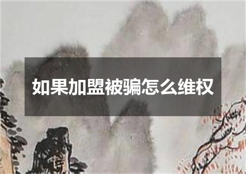 如果加盟被骗怎么维权