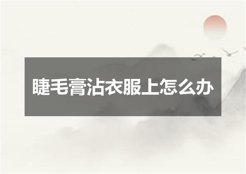 睫毛膏沾衣服上怎么办