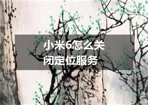 小米6怎么关闭定位服务