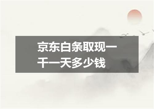 京东白条取现一千一天多少钱