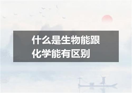 什么是生物能跟化学能有区别