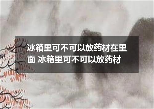 冰箱里可不可以放药材在里面 冰箱里可不可以放药材