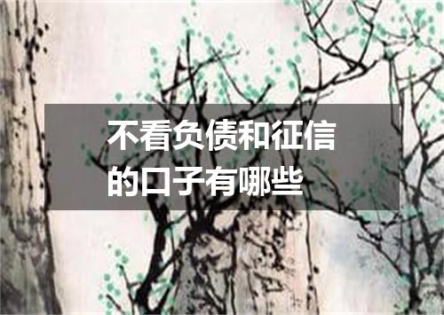 不看负债和征信的口子有哪些