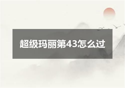 超级玛丽第43怎么过