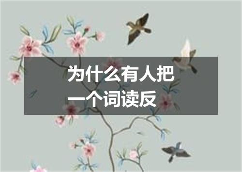 为什么有人把一个词读反
