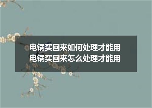 电锅买回来如何处理才能用 电锅买回来怎么处理才能用