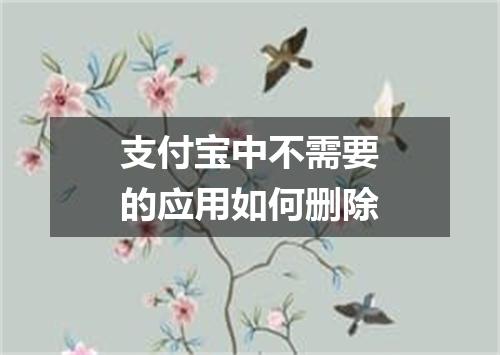 支付宝中不需要的应用如何删除