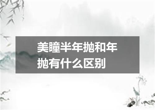 美瞳半年抛和年抛有什么区别