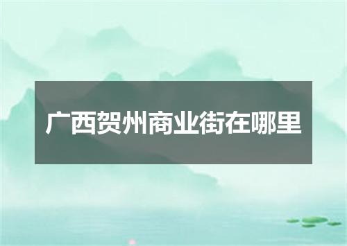 广西贺州商业街在哪里