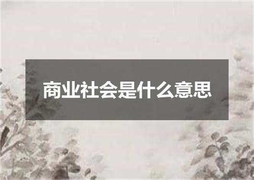 商业社会是什么意思