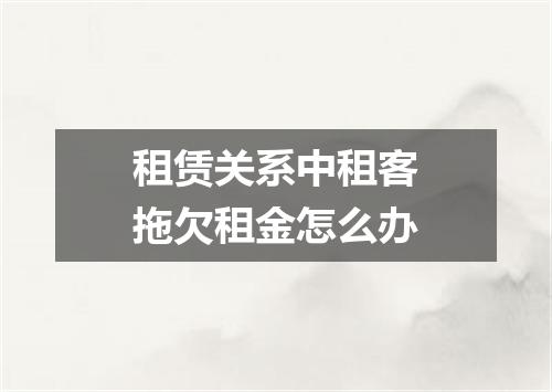 租赁关系中租客拖欠租金怎么办