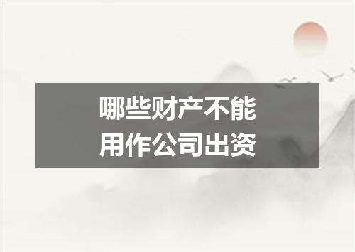 哪些财产不能用作公司出资