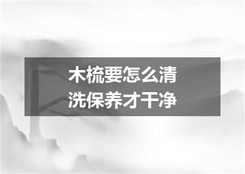 木梳要怎么清洗保养才干净