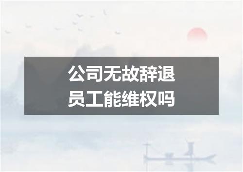 公司无故辞退员工能维权吗