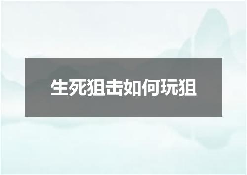 生死狙击如何玩狙