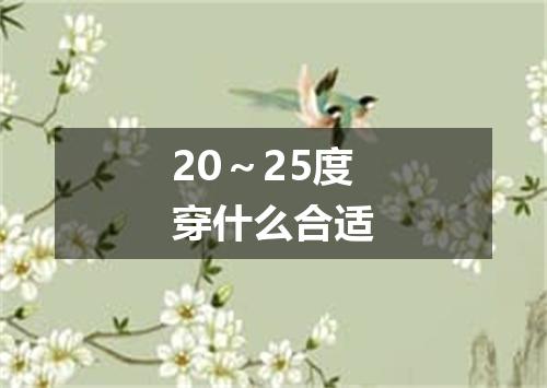 20～25度穿什么合适