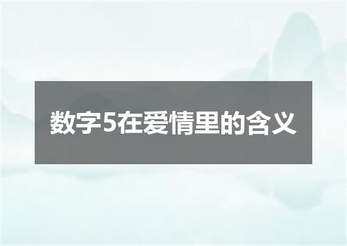 数字5在爱情里的含义